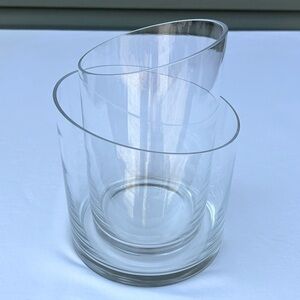 Chintz and Company Set of 2 Clear Glass Angled Top Nesting Vases